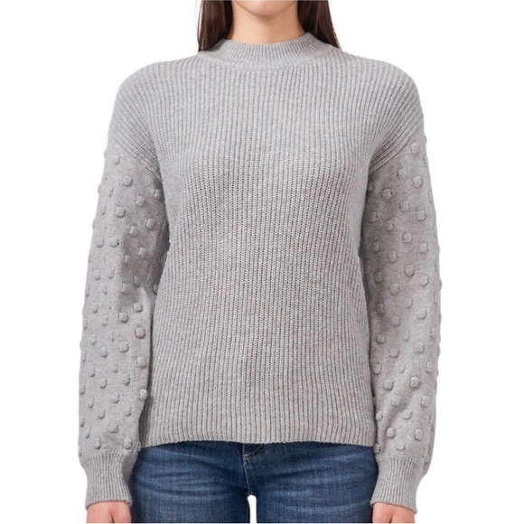 Vince Camuto Bobble Sleeve Sweater Heather Gray Women’s Size Large - Picture 1 of 8